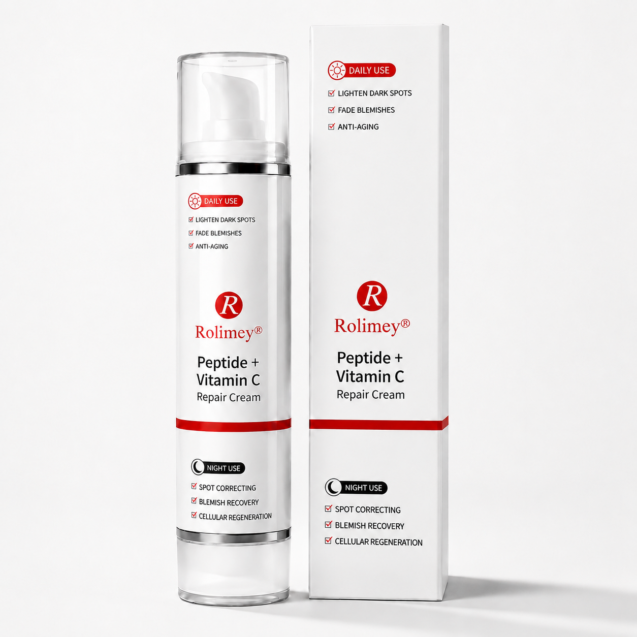 🎁Rolimey® Peptide + Vitamin C Repair Cream | 2026 New Peptide + Vitamin C Repair Cream for Fine Lines, Uneven Skin Tone, Enlarged Pores & Deep Hydration for All Skin Types