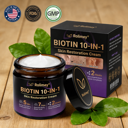 ✨Rolimey®👨‍⚕️ Biotin 10-in-1 Skin Restoration Cream —Tightening for Skin Types 🍀