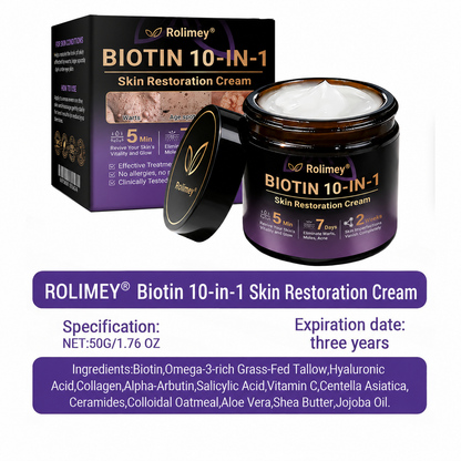 ✨Rolimey®👨‍⚕️ Biotin 10-in-1 Skin Restoration Cream —Tightening for Skin Types 🍀