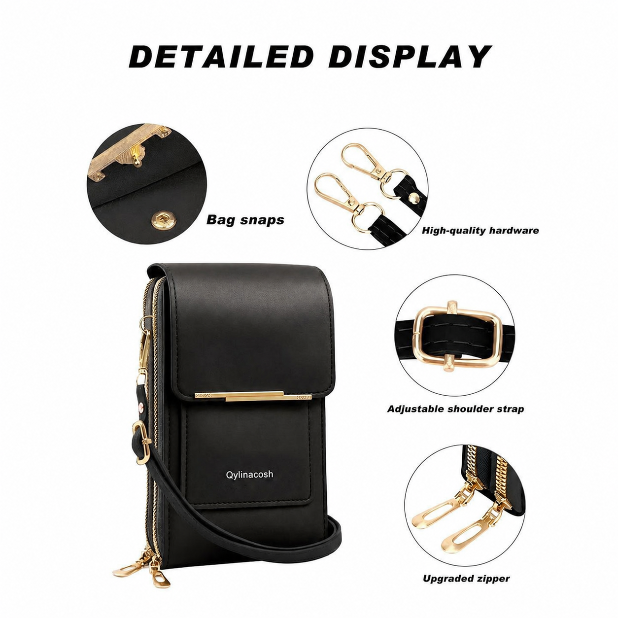 🔥Final 3 Hours: 80% OFF Qylinacosh®2026 Trendy Minimalist Elegant Women's Touchscreen Crossbody Phone Wallet