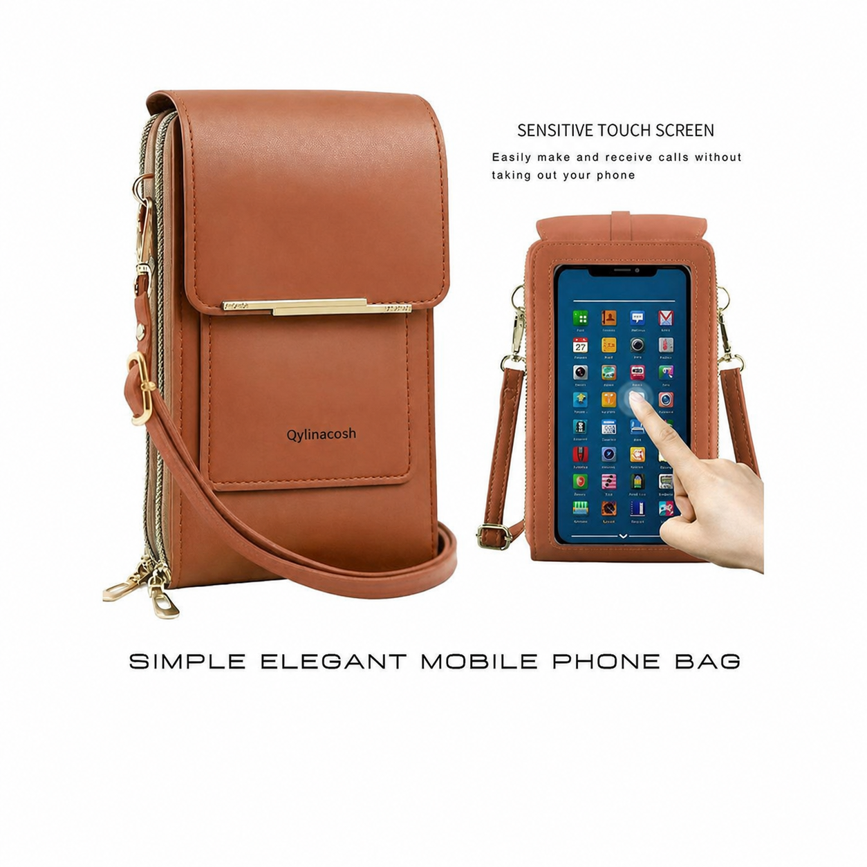 🔥Final 3 Hours: 80% OFF Qylinacosh®2026 Trendy Minimalist Elegant Women's Touchscreen Crossbody Phone Wallet