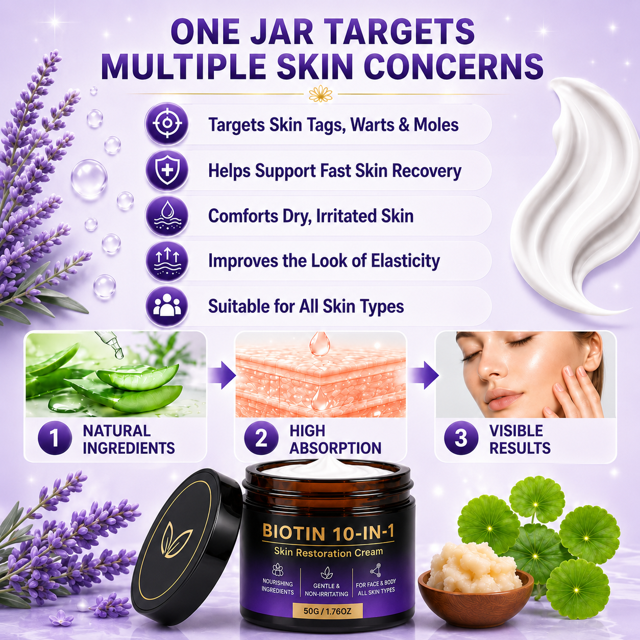 🔥 Rolimey® Advanced Biotin & Peptide Skin Restoration Cream—Tightening for Skin Types 🔥