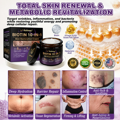 ✨Rolimey®👨‍⚕️ Biotin 10-in-1 Skin Restoration Cream —Tightening for Skin Types 🍀