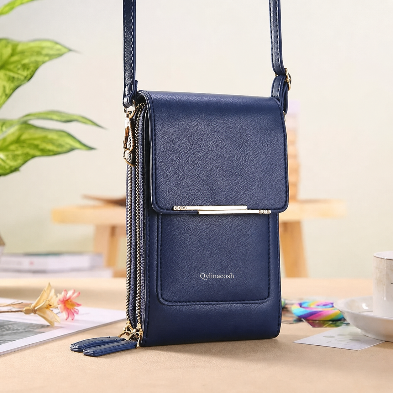 🔥Final 3 Hours: 80% OFF Qylinacosh®2026 Trendy Minimalist Elegant Women's Touchscreen Crossbody Phone Wallet