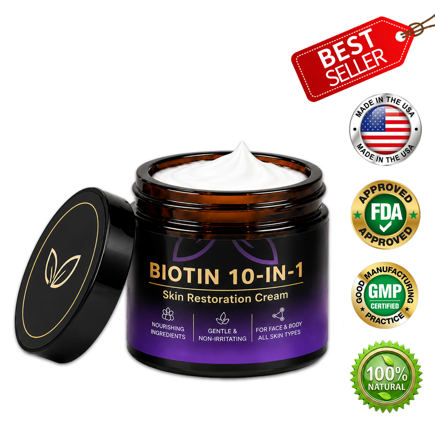 🔥 Rolimey® Advanced Biotin & Peptide Skin Restoration Cream—Tightening for Skin Types 🔥
