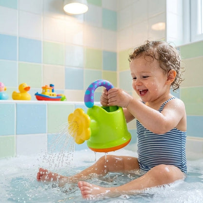 Lumazilo Kids Flower Watering Can Bath Toy – Toddler Bathtub Fun Water Toy, Ergonomic Easy-Grip Design for Infants & Preschoolers