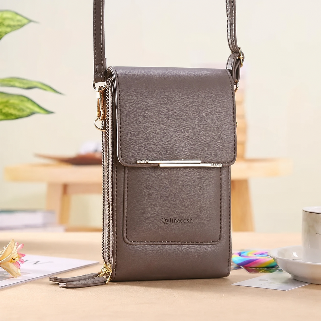 🔥Final 3 Hours: 80% OFF Qylinacosh®2026 Trendy Minimalist Elegant Women's Touchscreen Crossbody Phone Wallet