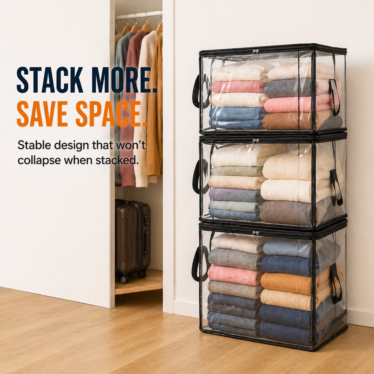 💞LAST DAY 50% OFF ✨📦Lumazilo® Large Heavy-Duty Thick Plastic Clear Storage