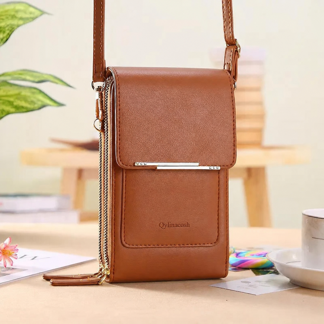 🔥Final 3 Hours: 80% OFF Qylinacosh®2026 Trendy Minimalist Elegant Women's Touchscreen Crossbody Phone Wallet