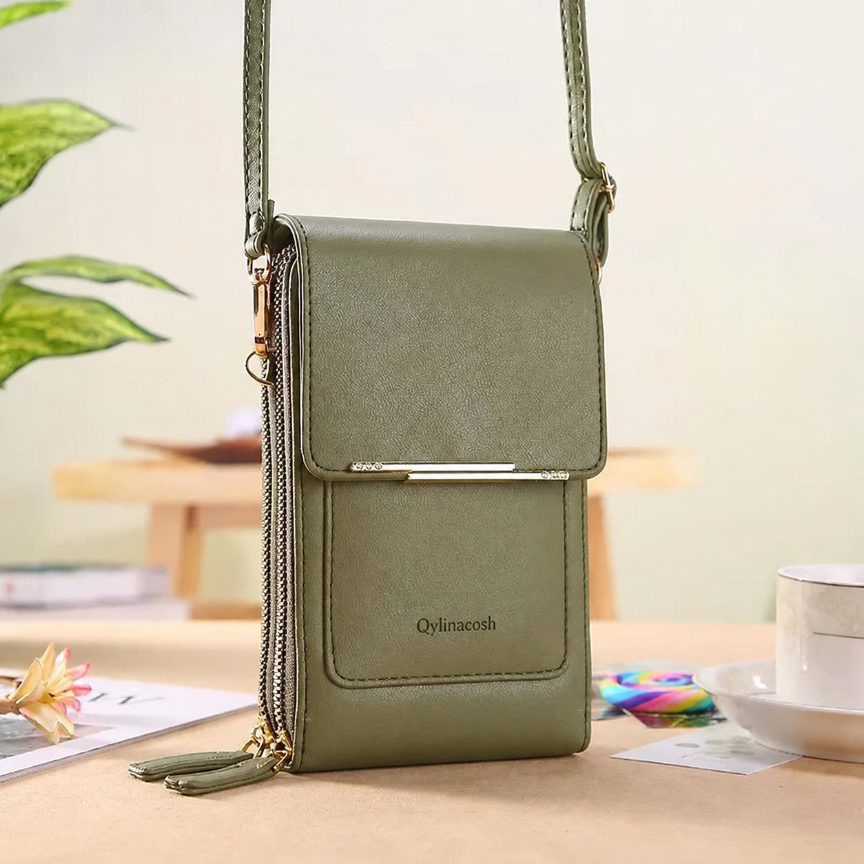 🔥Final 3 Hours: 80% OFF Qylinacosh®2026 Trendy Minimalist Elegant Women's Touchscreen Crossbody Phone Wallet