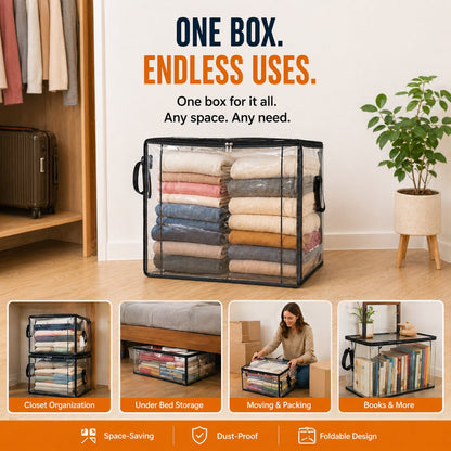 💞LAST DAY 50% OFF ✨📦Lumazilo® Large Heavy-Duty Thick Plastic Clear Storage