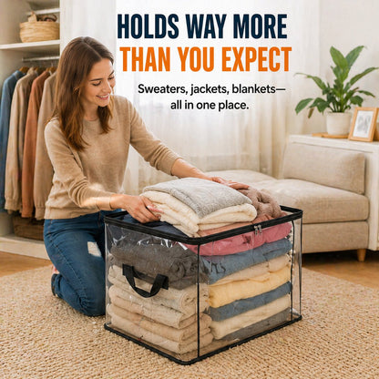 💞LAST DAY 50% OFF ✨📦Lumazilo® Large Heavy-Duty Thick Plastic Clear Storage