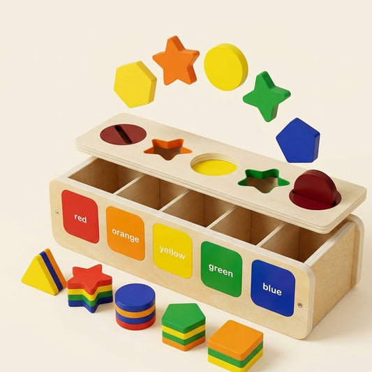 Lumazilo | The Rainbow Sort & Slide – Handcrafted Wooden Color Classifier for Mindful Play