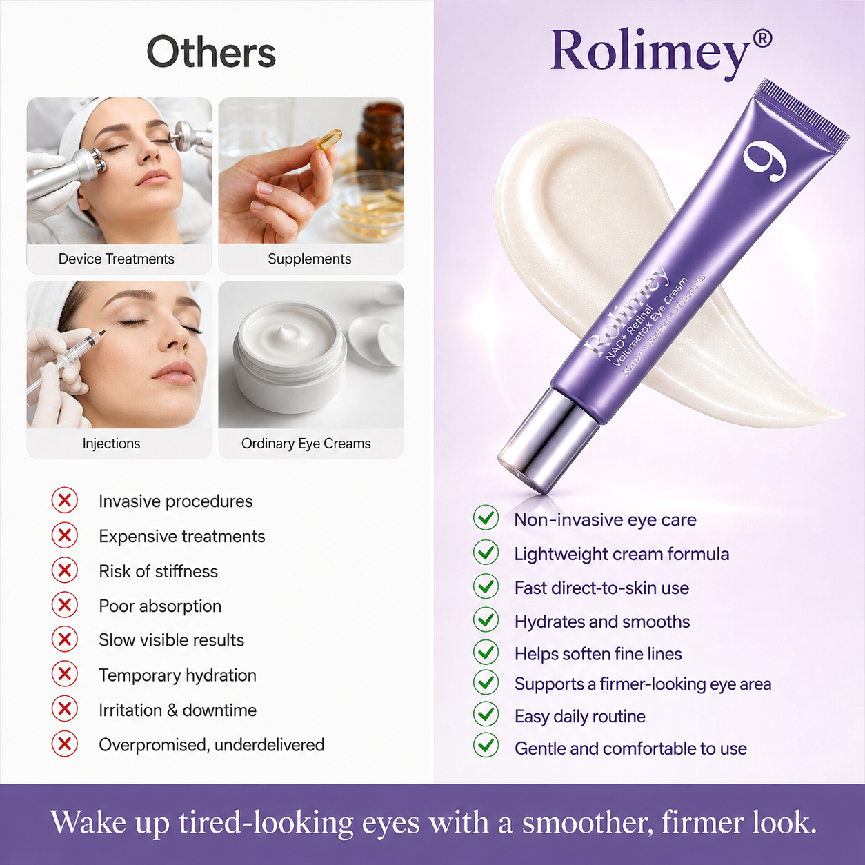 💜Rolimey®No.9NAD+ Retinal Shot Eye Cream ✨ Advanced Firming & Renewal Treatment with Retinoid, Peptides & Niacinamide