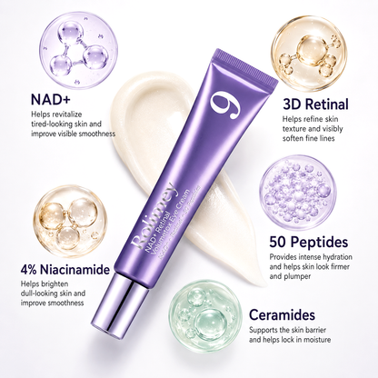 💜Rolimey®No.9NAD+ Retinal Shot Eye Cream ✨ Advanced Firming & Renewal Treatment with Retinoid, Peptides & Niacinamide