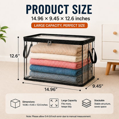 💖LAST DAY 50% OFF ✨+ EXTRA 30% OFF🎉Lumazilo® Large Heavy-Duty Thick Plastic Clear Storage