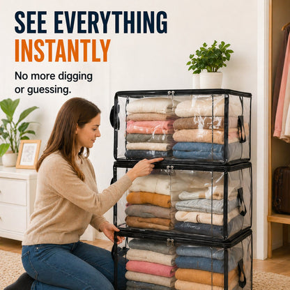 💞LAST DAY 50% OFF ✨📦Lumazilo® Large Heavy-Duty Thick Plastic Clear Storage